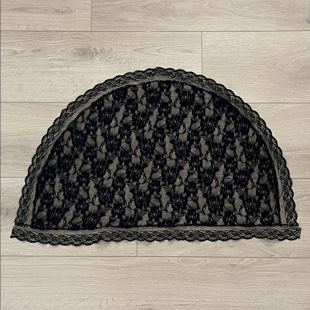 Black Lace Half Circle Veil